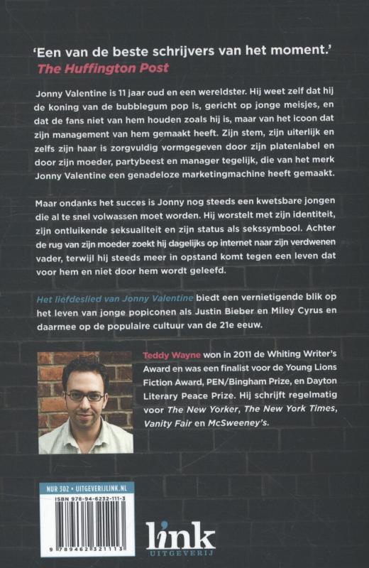 Achterkant van Het liefdeslied van Jonny Valentine