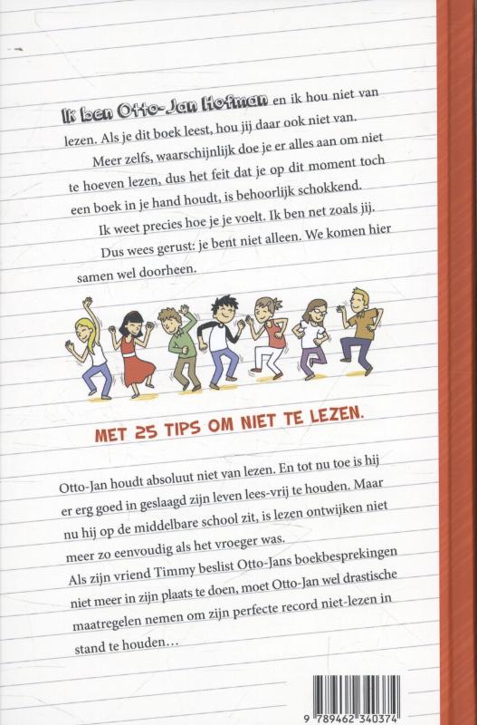 Achterkant van Otto-Jan zegt nee tegen lezen