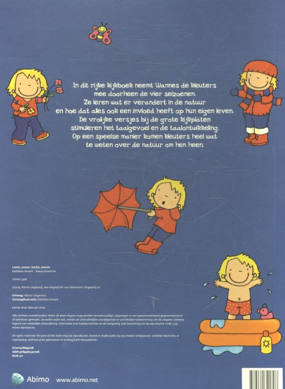 Achterkant van Lente, zomer, herfst, winter
