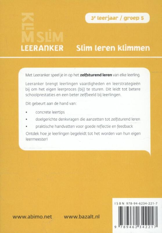 Achterkant van 3e leerjaar/ groep 5