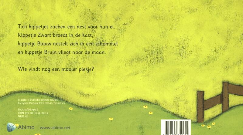 Achterkant van 10 kleine kippetjes