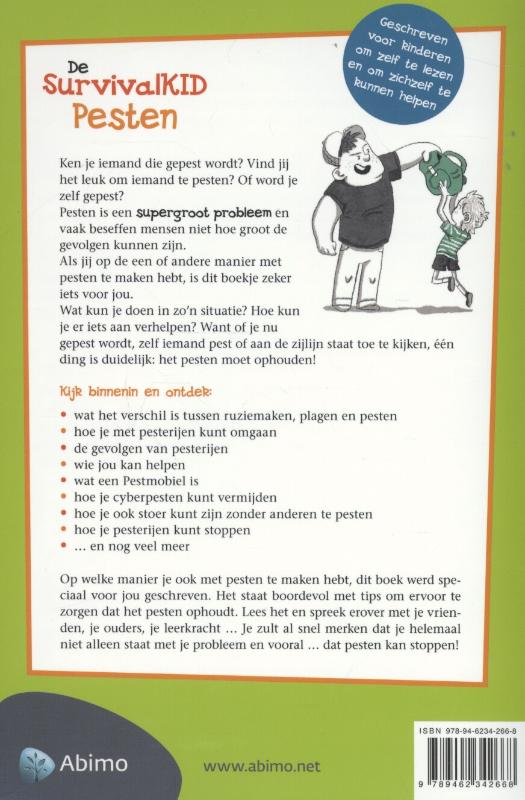 Achterkant van De survivalKID pesten