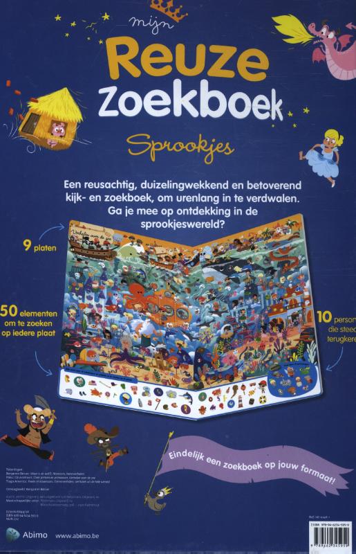 Achterkant van Mijn reuze zoekboek Sprookjes