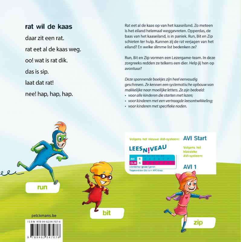 Achterkant van Lezergame: Rat wil de kaas