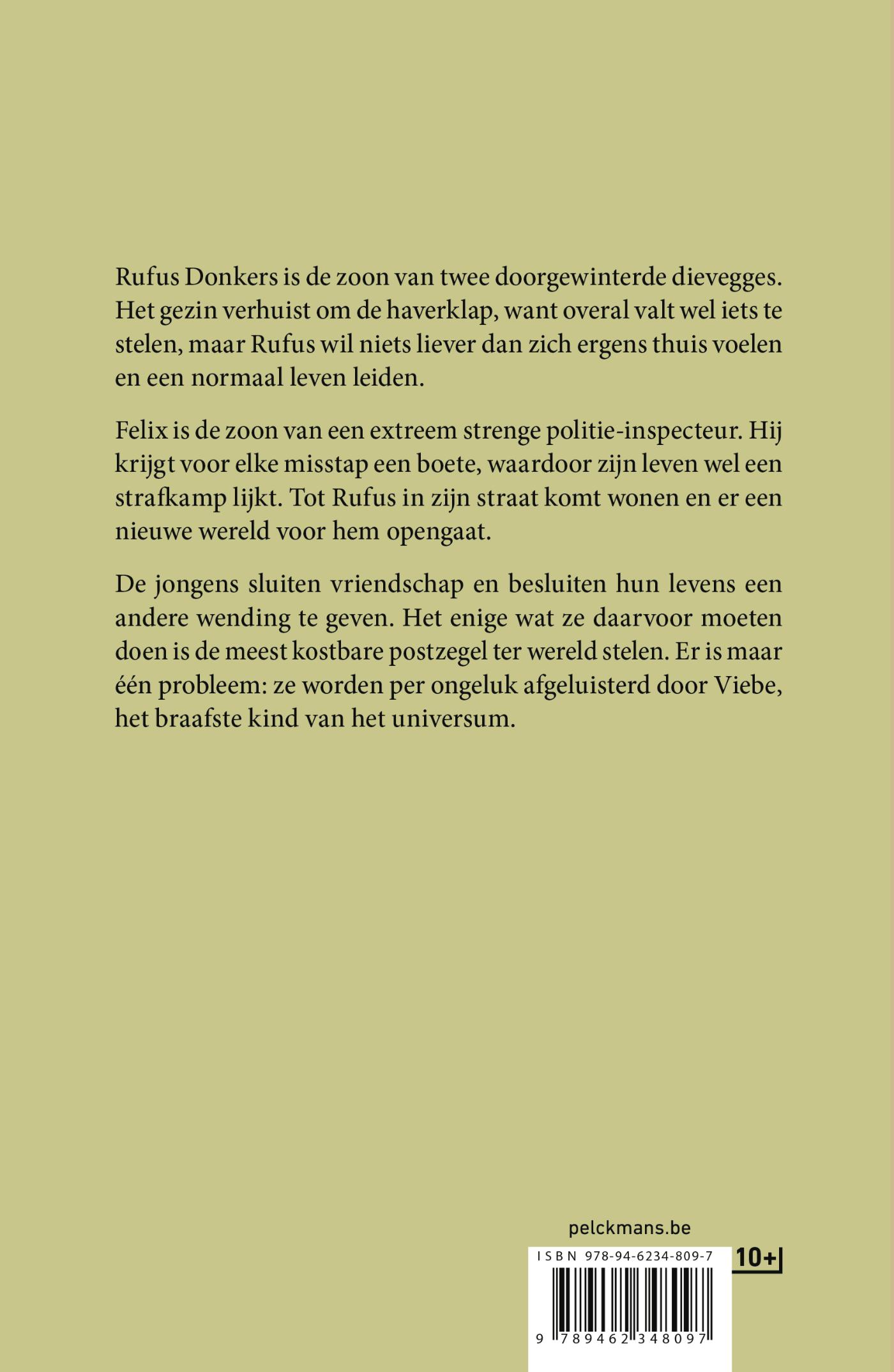 Achterkant van De grote postzegelroof van Rufus, Felix en (per ongeluk ook van) Viebe