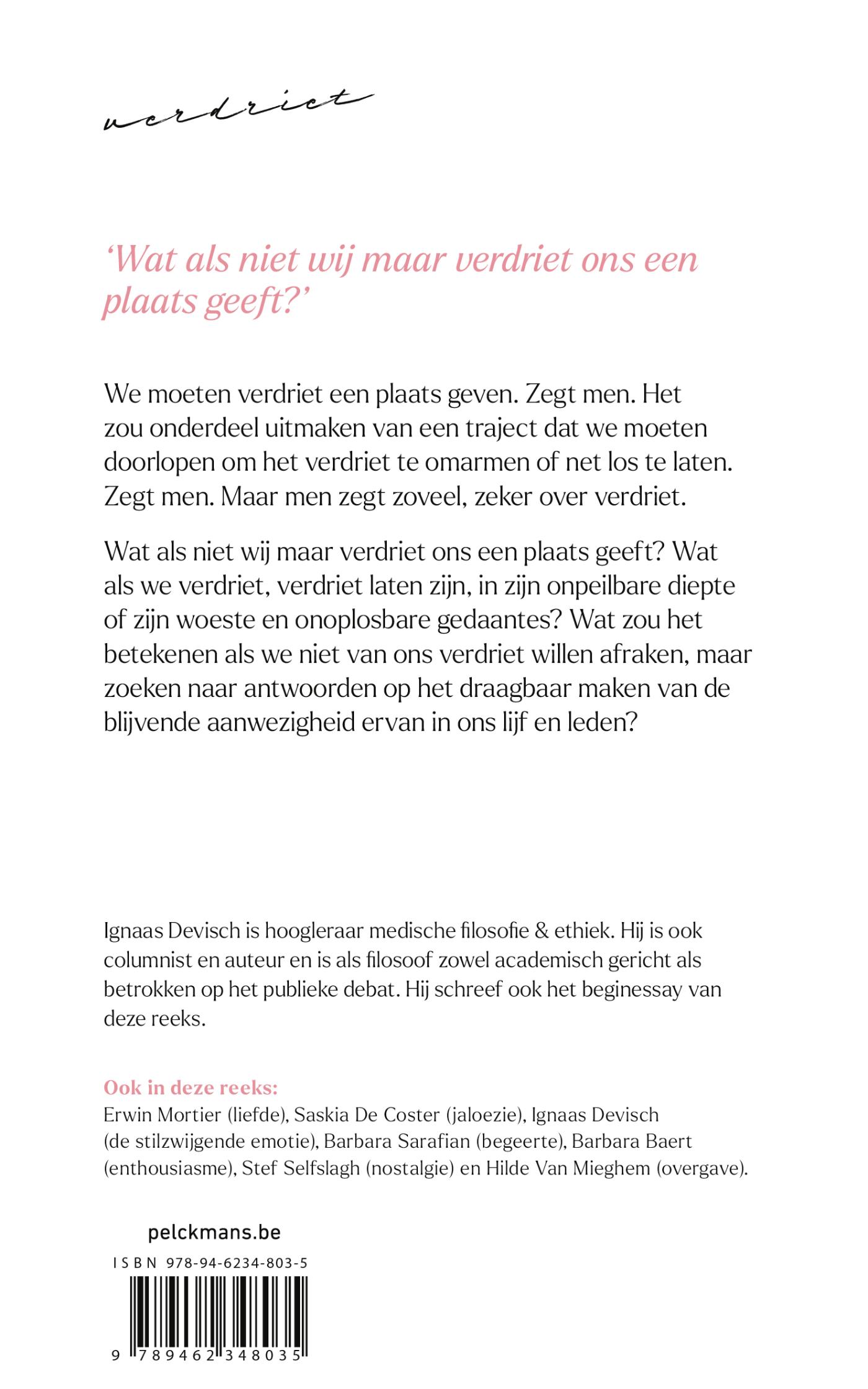 Achterkant van Een kleine filosofie van grote emoties: Verdriet