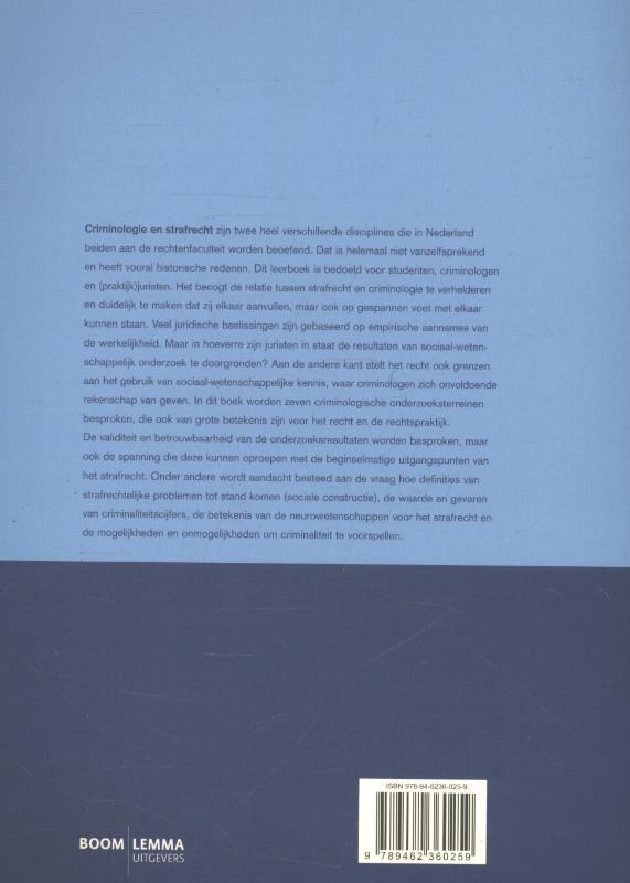 Achterkant van Criminologie en strafrecht