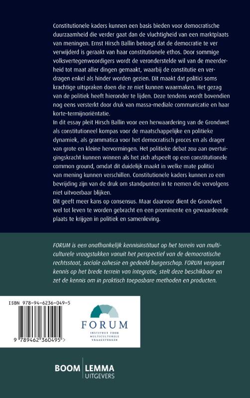 Achterkant van De grondwet in politiek en samenleving