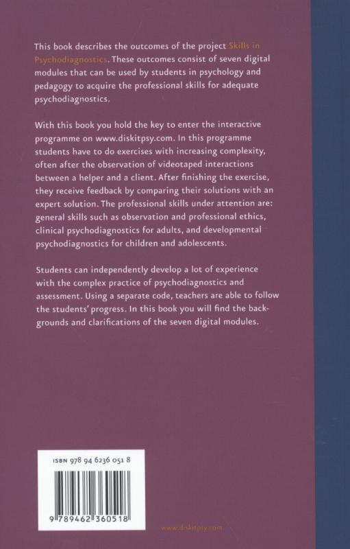 Achterkant van Skills in psychodiagnostics