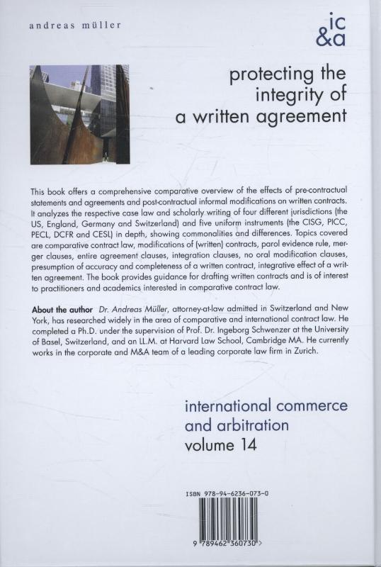 Achterkant van Protecting the integrity of a written agreement