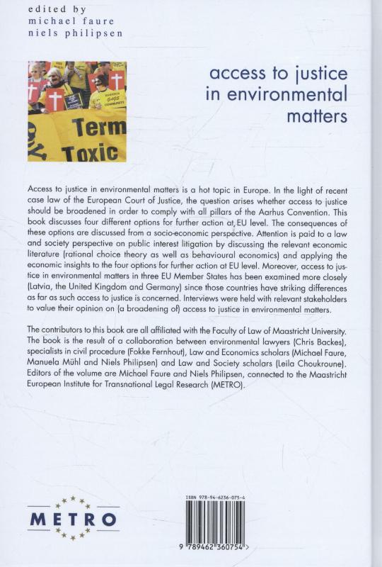 Achterkant van Access to justice in environmental matters