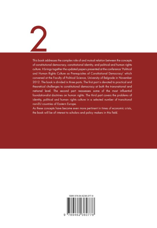Achterkant van Identity, political and human rights culture as prerequisites of constitutional democracy