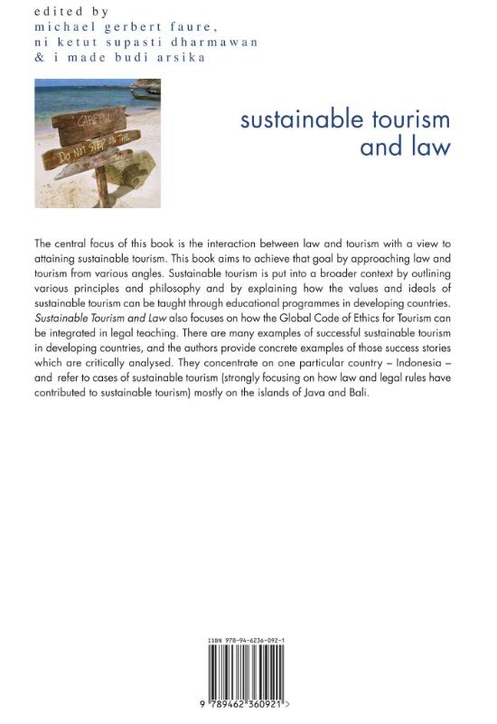 Achterkant van Sustainable tourism and law