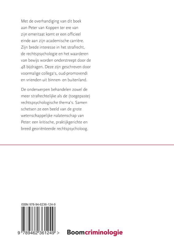 Achterkant van Bakens in de rechtspsychologie