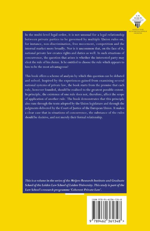 Achterkant van Concurrence in European Private Law