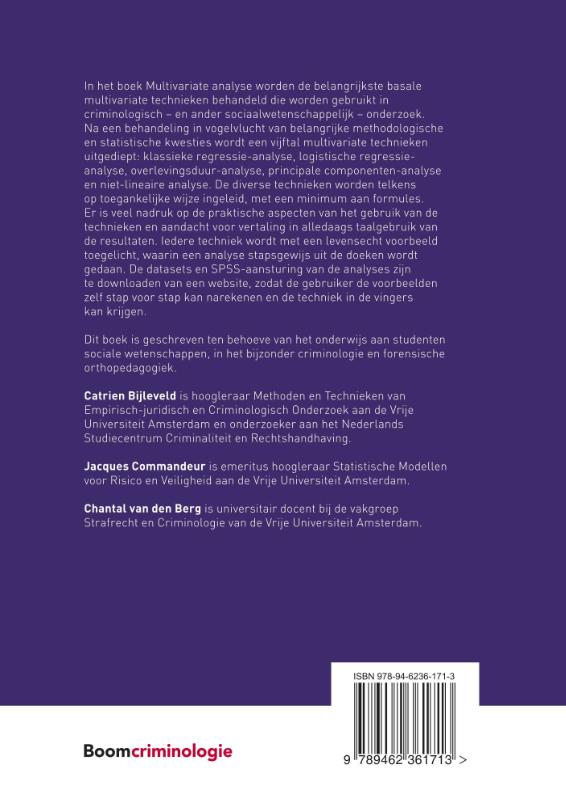 Achterkant van Multivariate analyse