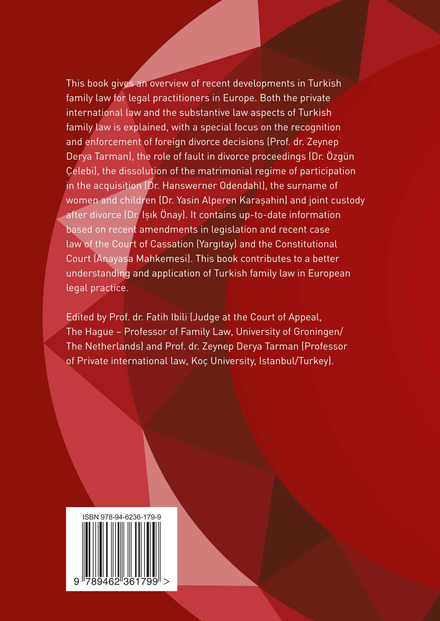 Achterkant van Recent Developments in Turkish Family Law