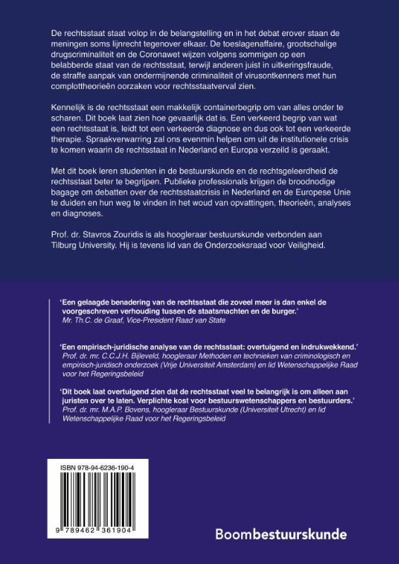 Achterkant van De resonante rechtsstaat