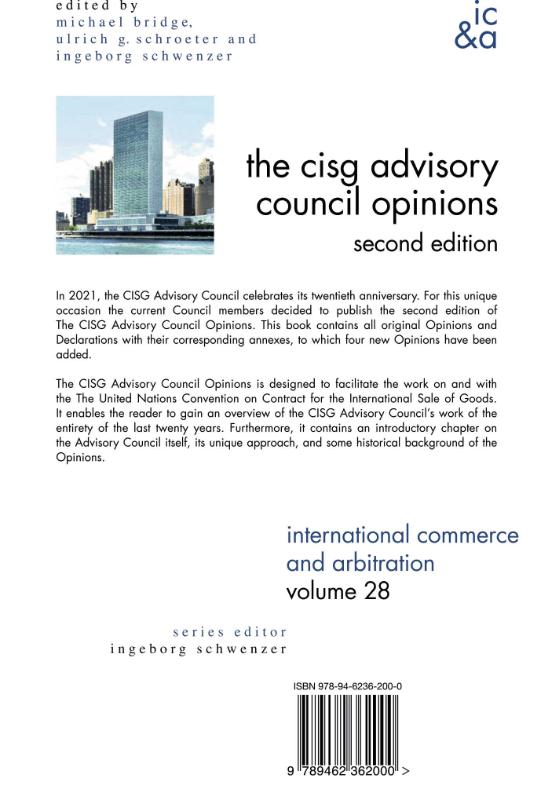 Achterkant van The CISG Advisory Council Opinions