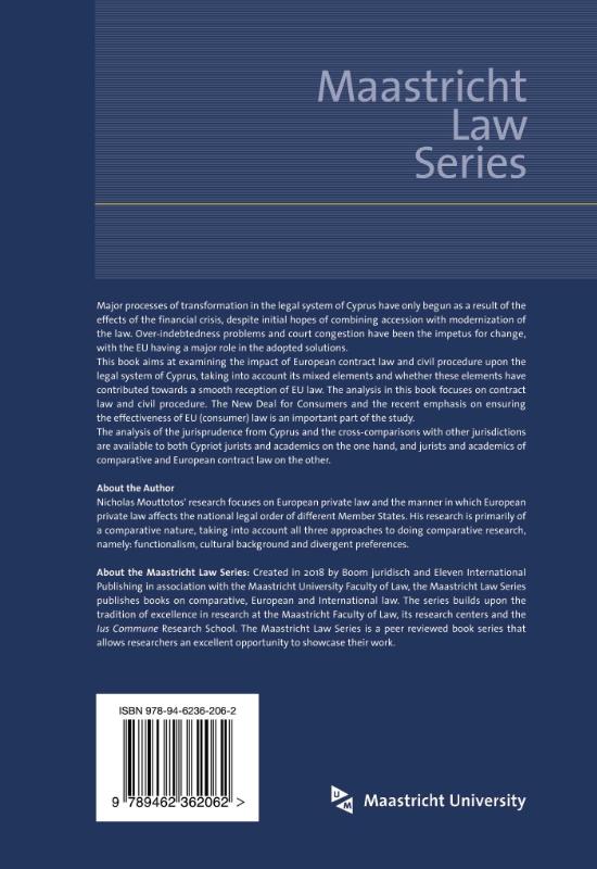 Achterkant van The Impact of Europeanization in Cyprus Contract Law and the Spill-Over to Matters of Civil Procedure