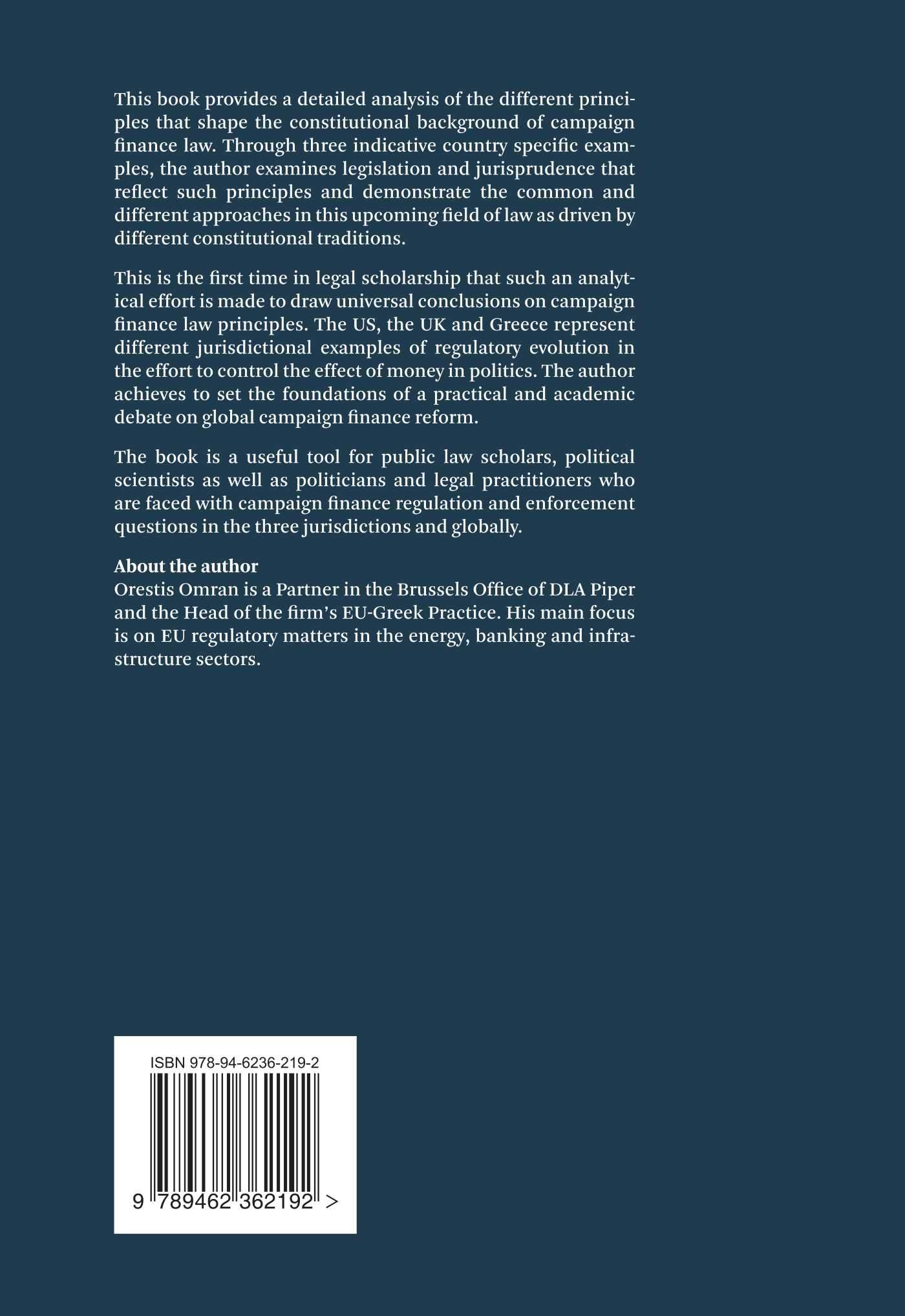Achterkant van Campaign Finance Law