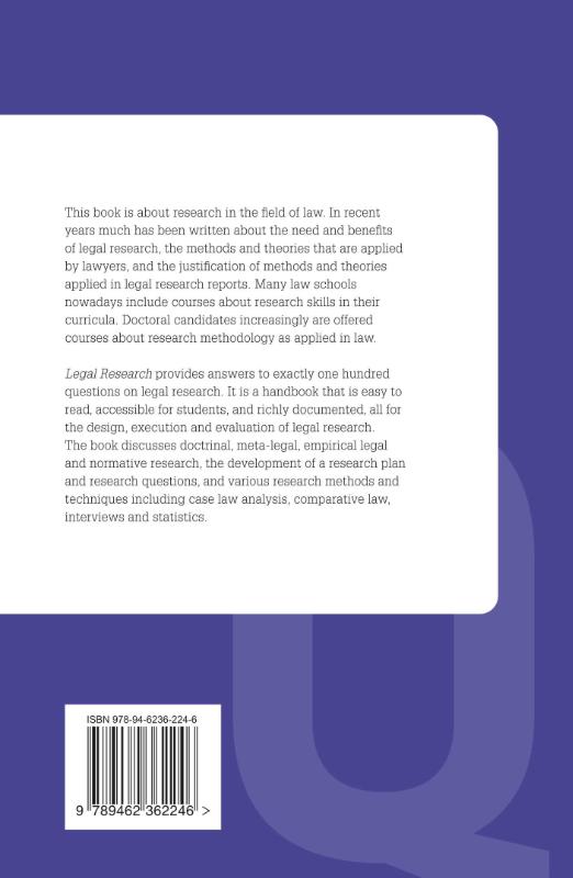 Achterkant van Legal Research