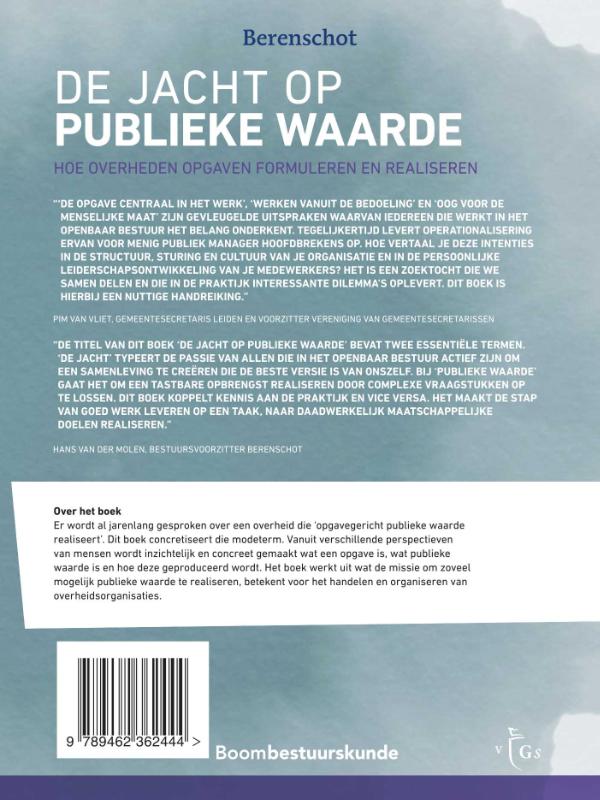 Achterkant van De jacht op publieke waarde