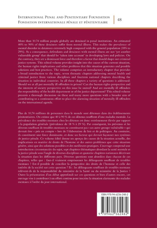 Achterkant van Mental Health and Criminal Justice / Santé mentale et justice pénale
