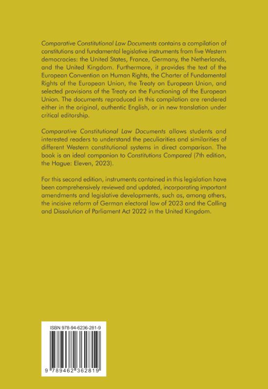 Achterkant van Comparative Constitutional Law Documents