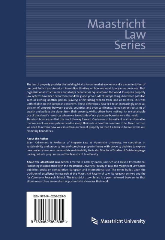 Achterkant van Sustainable Property Law