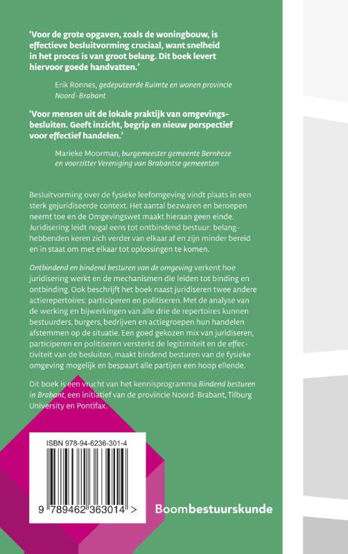 Achterkant van Ontbindend en bindend besturen van de omgeving