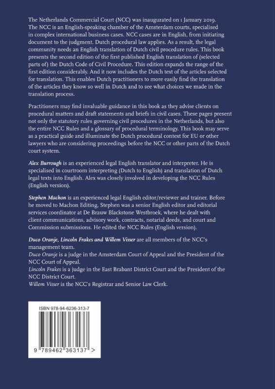 Achterkant van Code of Civil Procedure