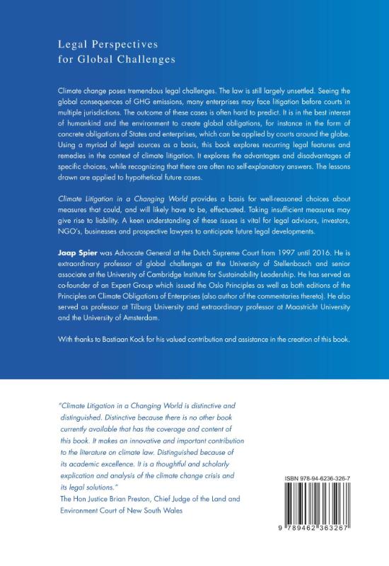 Achterkant van Climate Litigation in a Changing World