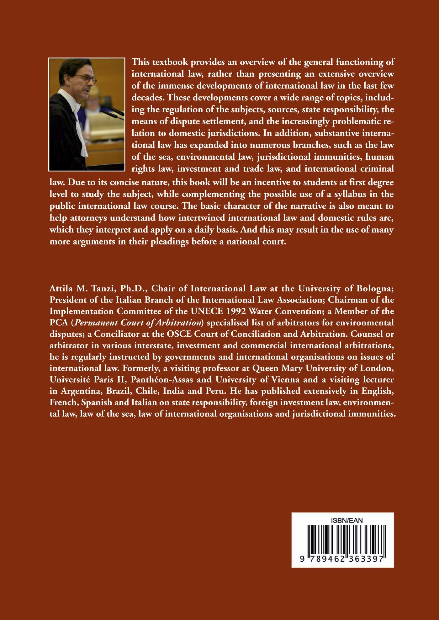 Achterkant van A Concise Introduction to International Law