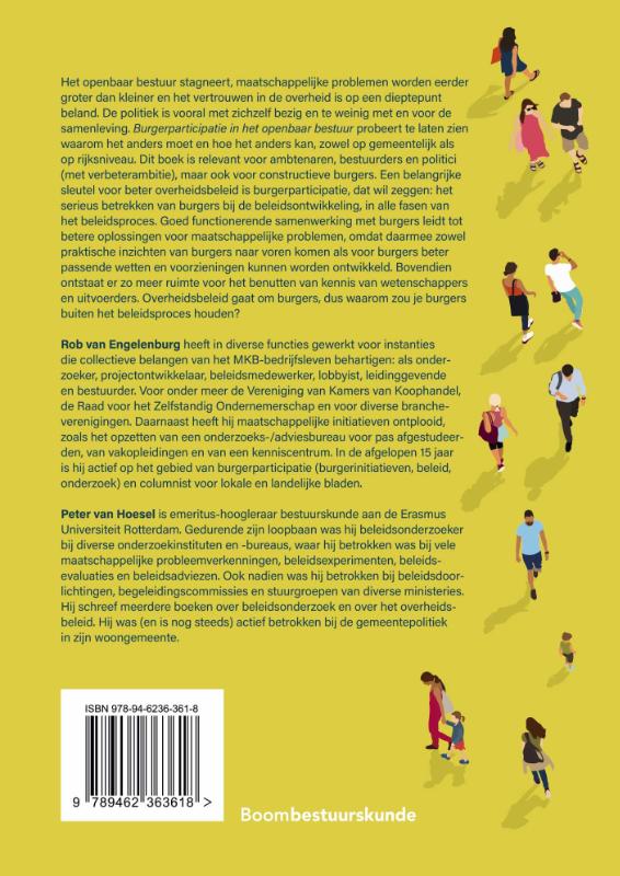 Achterkant van Burgerparticipatie in het openbaar bestuur