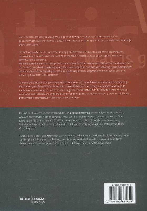 Achterkant van Wat is goed onderwijs?