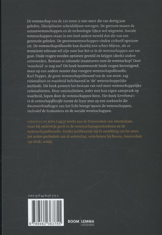 Achterkant van Kernthema's in de wetenschapsfilosofie