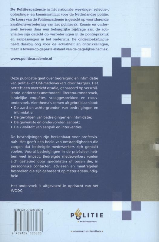 Achterkant van Bedreigen en intimideren van OM- en politiemedewerkers