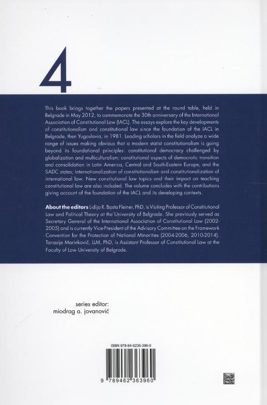 Achterkant van Key developments in constitutionalism and constitutional law