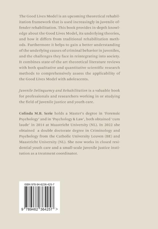 Achterkant van Juvenile Delinquency and Rehabilitation