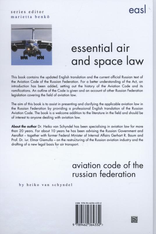 Achterkant van Aviation code of the Russian federation