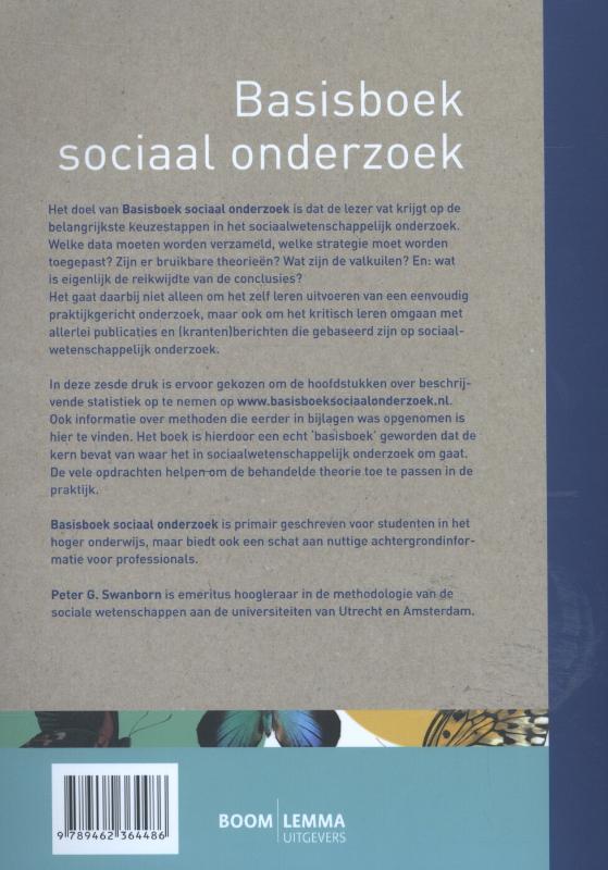 Achterkant van Basisboek sociaal onderzoek