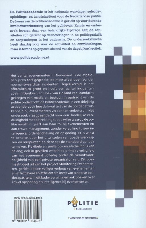 Achterkant van Politie en evenementen