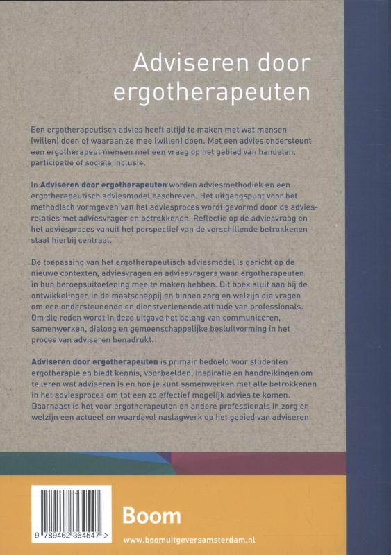 Achterkant van Adviseren door ergotherapeuten