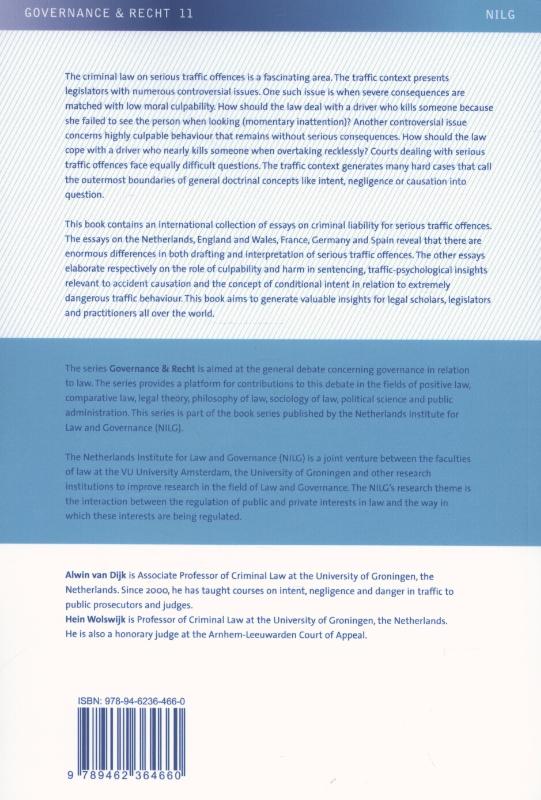 Achterkant van Criminal liability for serious traffic offences