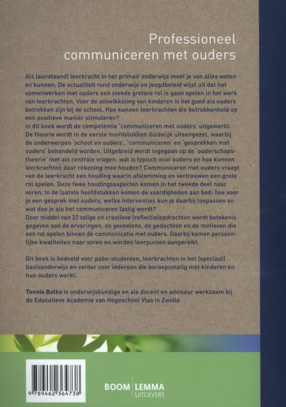Achterkant van Professioneel communiceren met ouders