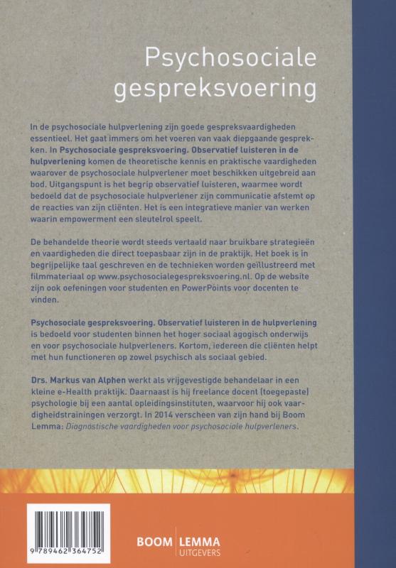 Achterkant van Psychosociale gespreksvoering