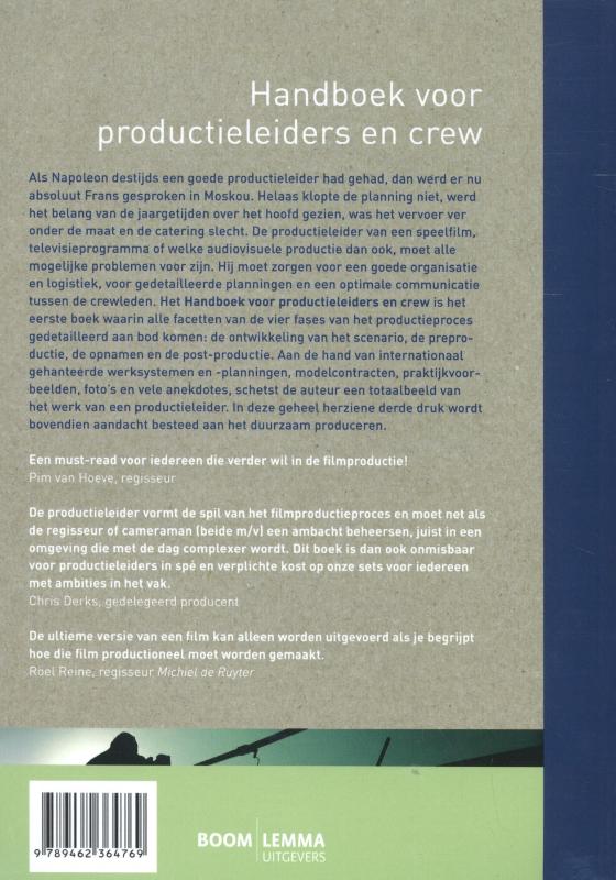 Achterkant van Handboek voor productieleiders en crew