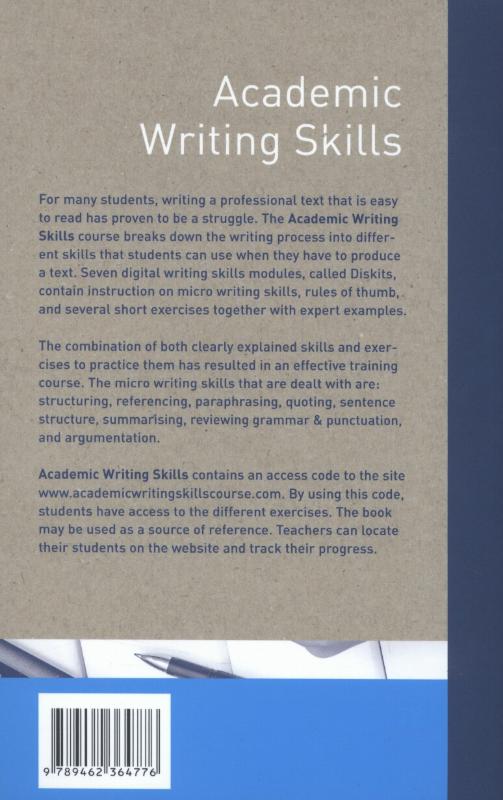 Achterkant van Academic writing skills