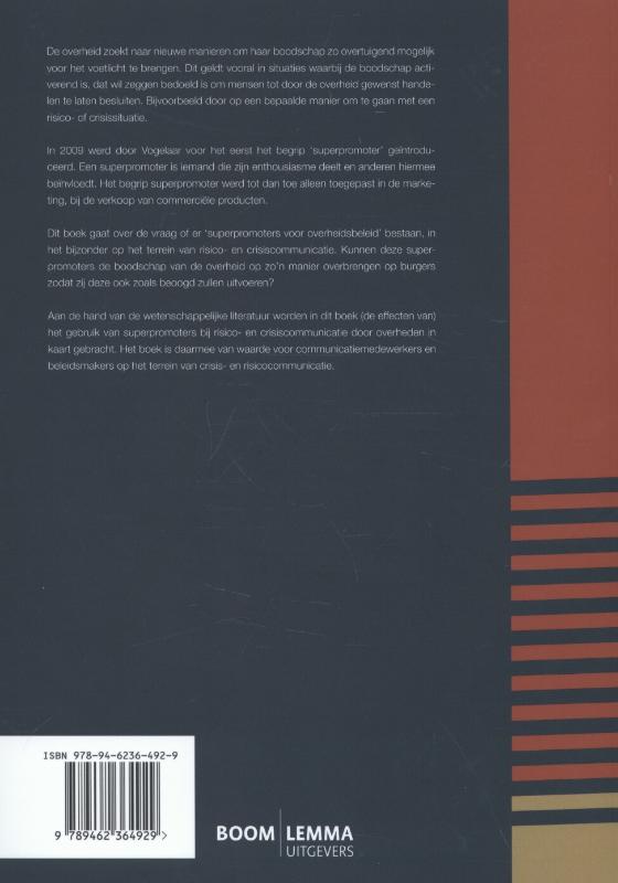 Achterkant van Superpromoters in risico en crisiscommunicatie